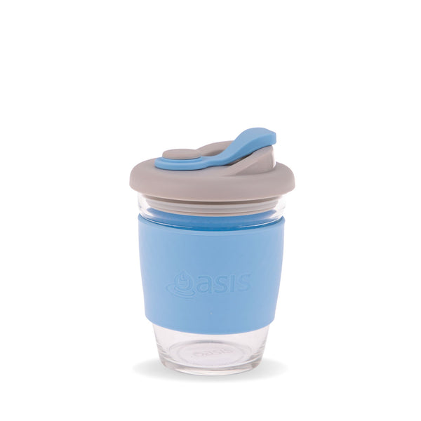 Borosilicate Blue Coffee Glass Cup 340ml Travel Coffee Cup Oasis 