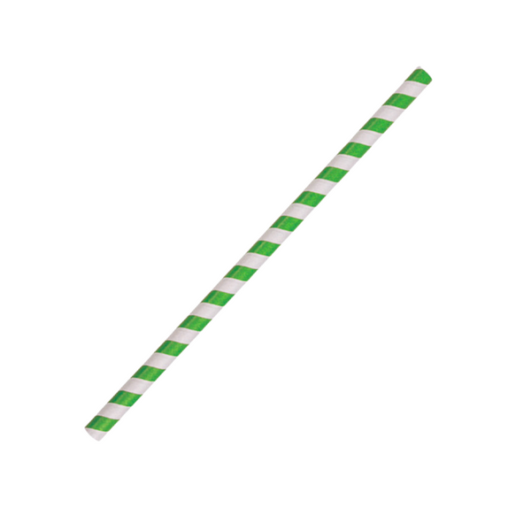 Green Stripe Jumbo Smoothie Paper Straw - Pack of 250