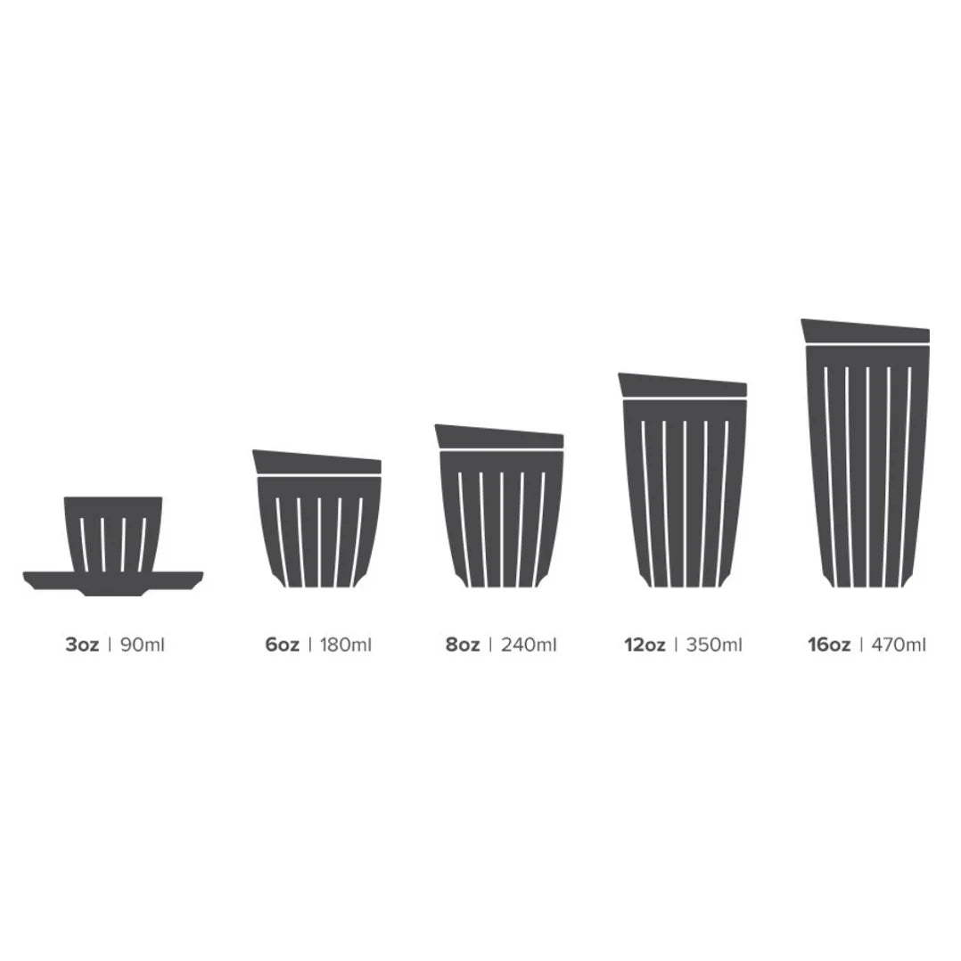 Huskee Charcoal Cup 470ml- Set of 4