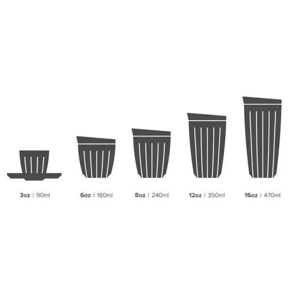Huskee Charcoal Cup 470ml- Set of 4