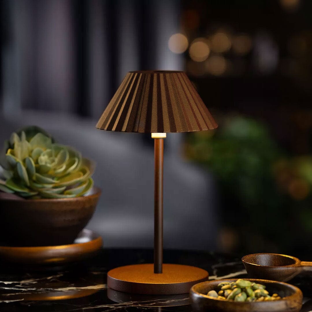 Aruba Cocoa Brown Cordless LED Table Lamp Utopia 