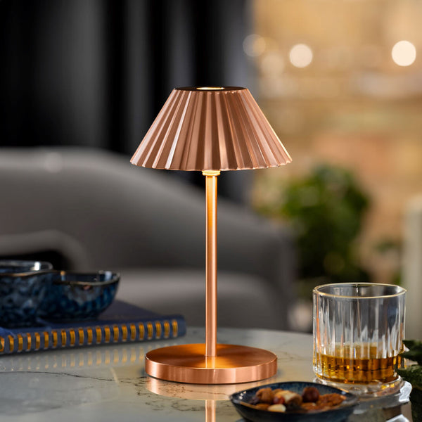 Aruba Copper Cordless LED Table Lamp Utopia 