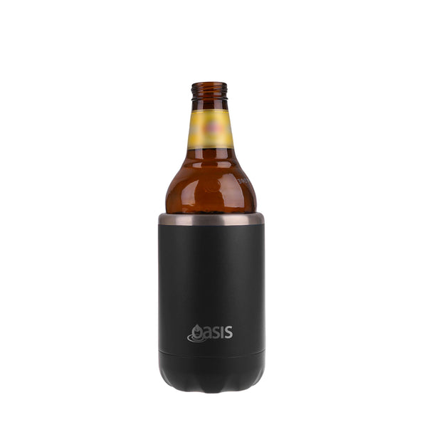 Insulated Stubby Cooler Black 375ml Insulated Cooler Can Oasis 