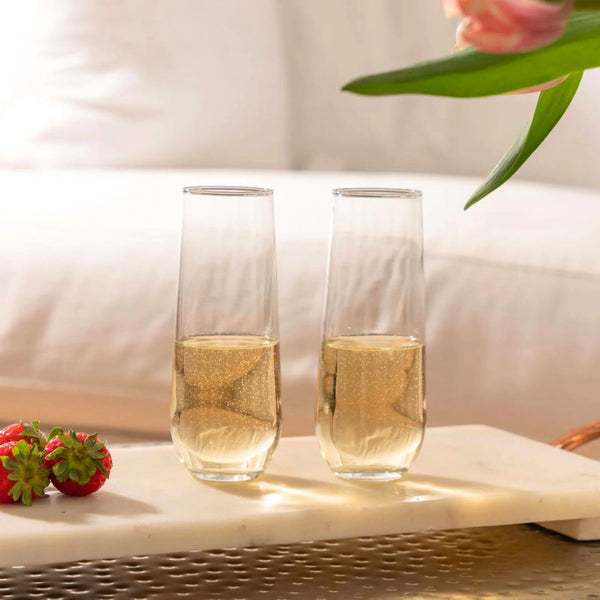 Libbey Stemless Champagne Flutes 251ml - Set of 4 Stemless Champagne Glass Libbey 