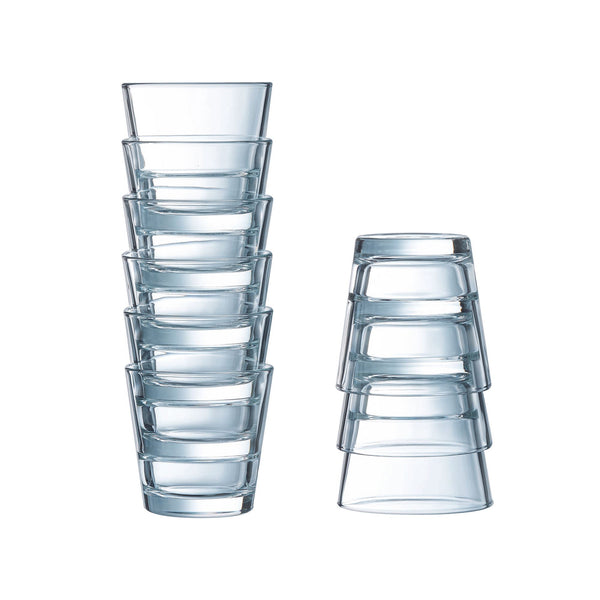 Arcoroc Stack Up Old Fashioned Glasses 260ml - Set of 6 Tumblers Arcoroc 