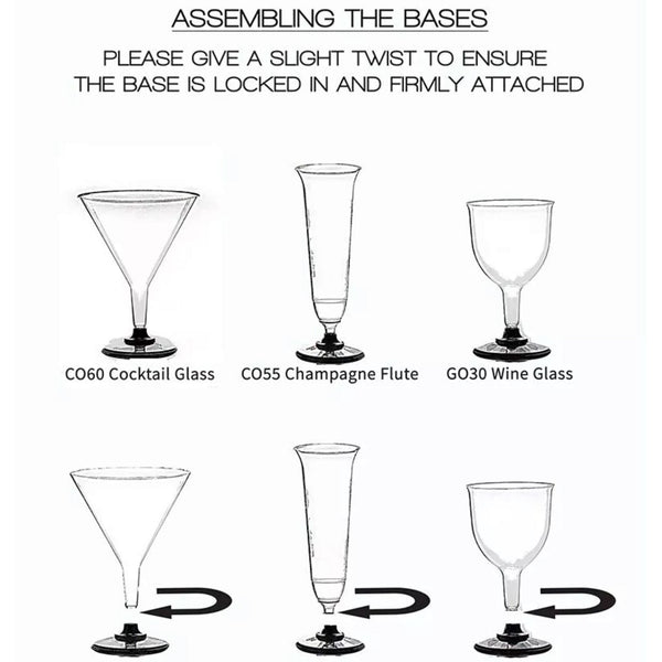 Biodegradable Plastic Champagne Flutes 125ml - Set of 216 Disposable Cups ROMAX 