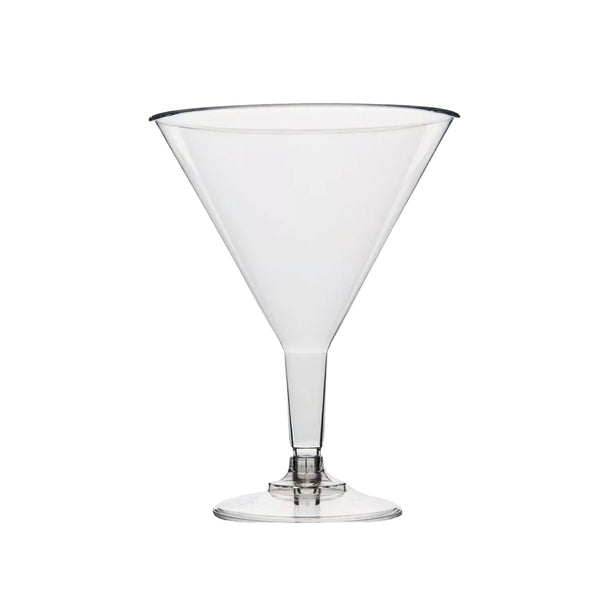 Biodegradable Plastic Martini Cocktail Glasses 220ml - Set of 100 Disposable Cups ROMAX 