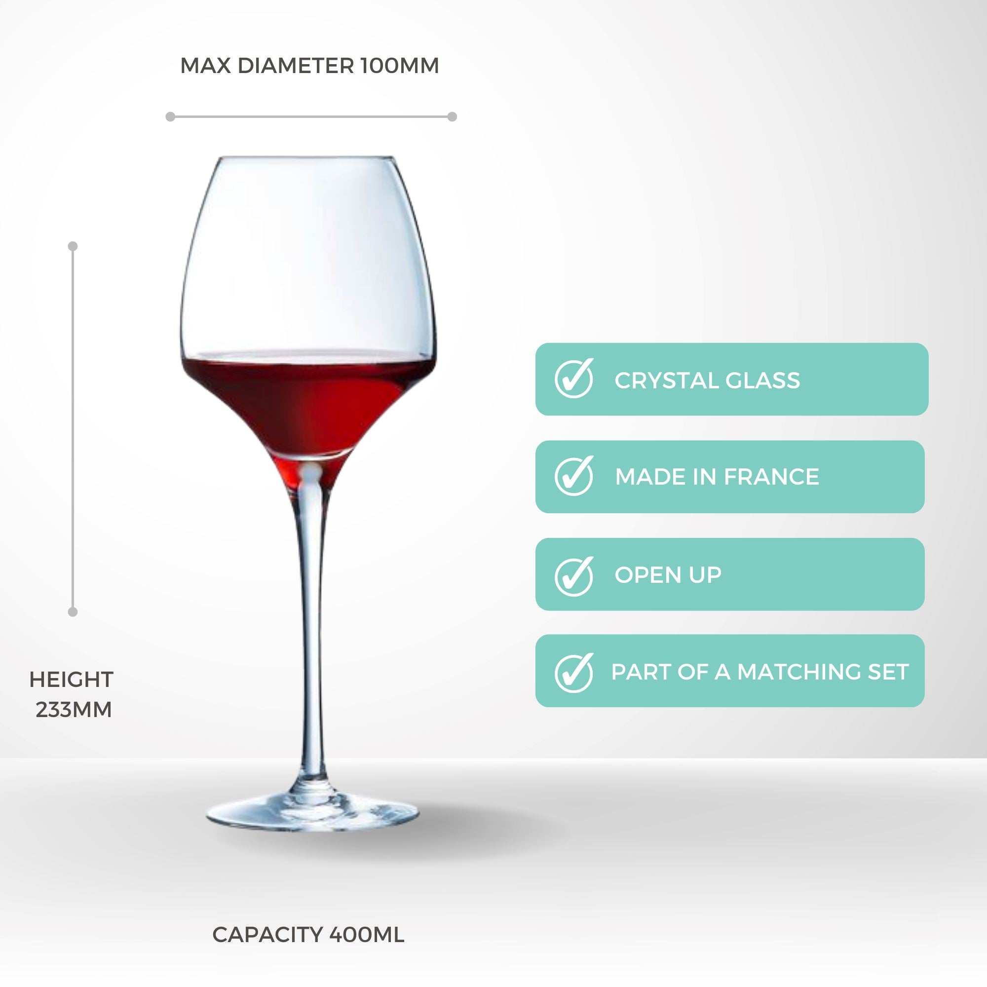 Chef & Sommelier Open Up Universal Taster Glass 400ml - Set of 6 Wine Glass Chef & Sommelier 