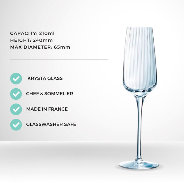 Chef & Sommelier Symetrie Champagne Flutes 210ml - Set of 6 Champagne Glass Chef & Sommelier 