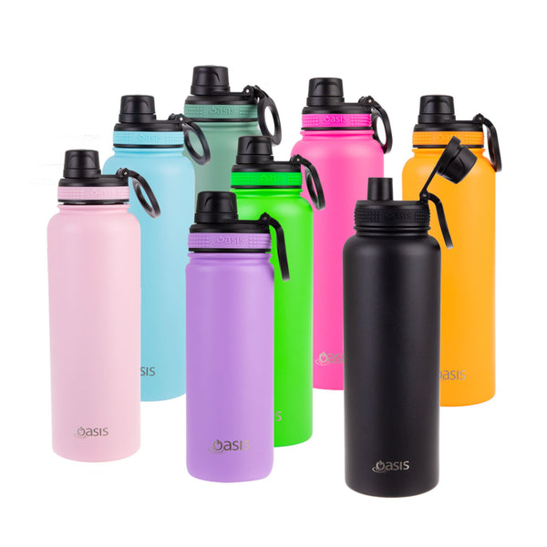 Insulated Challenger Black Water Bottle 1.1 Litre Insulated Water Bottle Oasis 
