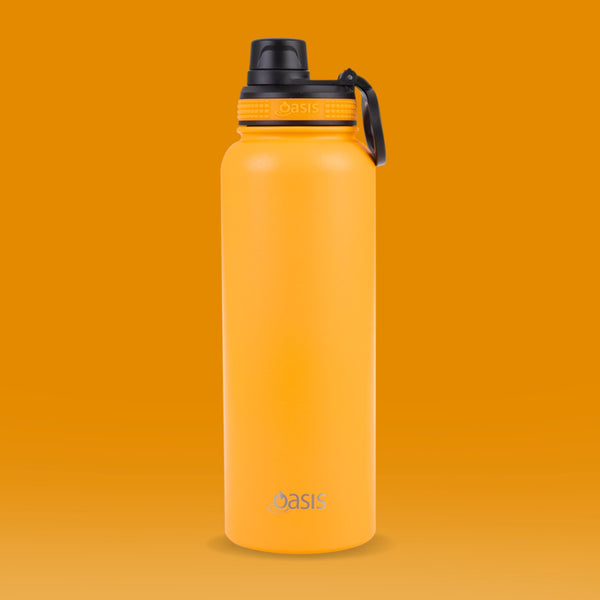 Insulated Challenger Neon Orange Water Bottle 1.1 Litre Insulated Water Bottle Oasis 