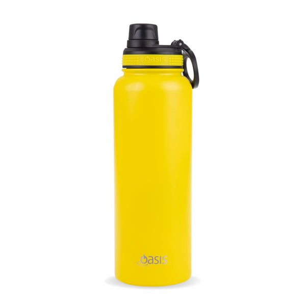 Insulated Challenger Neon Yellow Water Bottle 1.1 Litre Insulated Oasis 