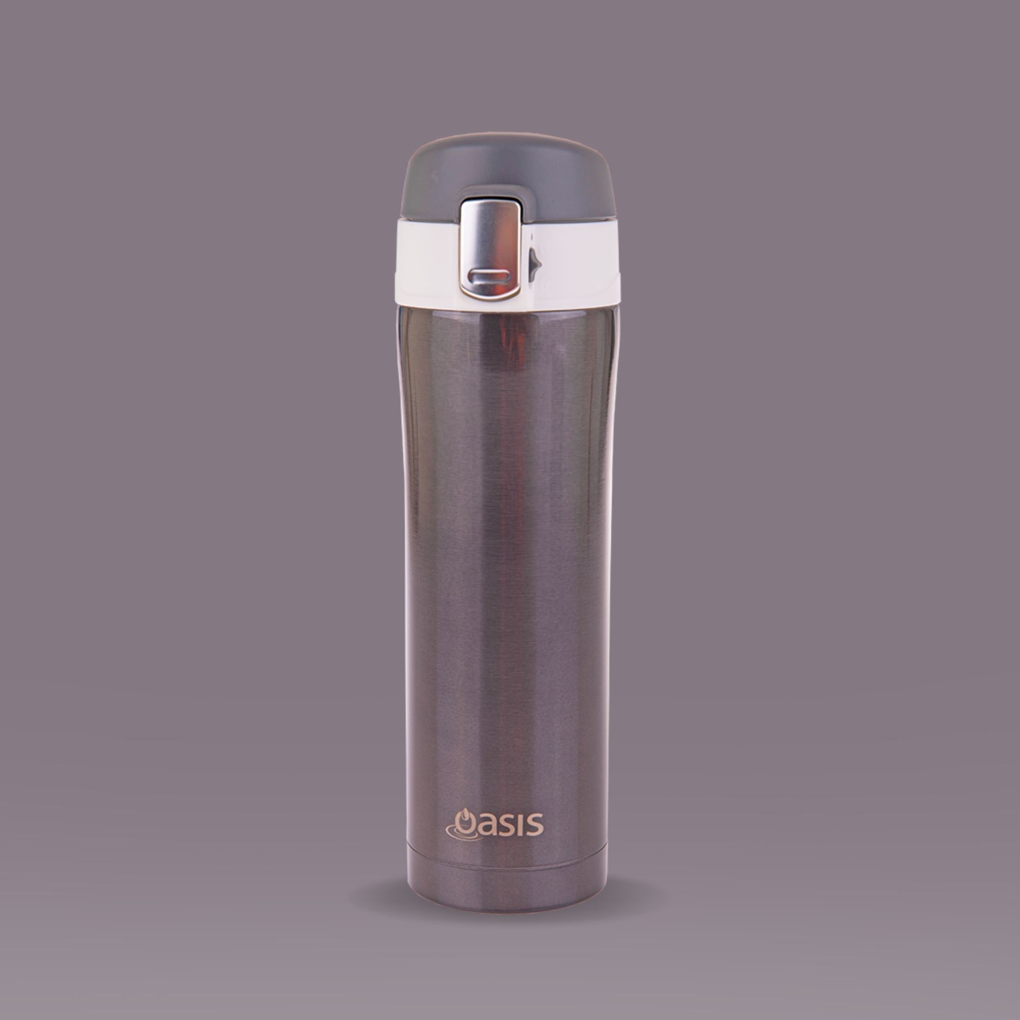 Insulated Flask Gunmetal Grey 450ml Insulated Water Bottle Oasis 