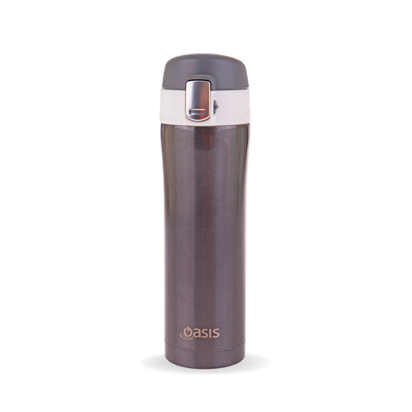 Insulated Flask Gunmetal Grey 450ml Insulated Water Bottle Oasis 