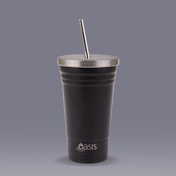 Insulated Smoothie Black Tumbler 500ml Insulated Wine Glass Oasis 