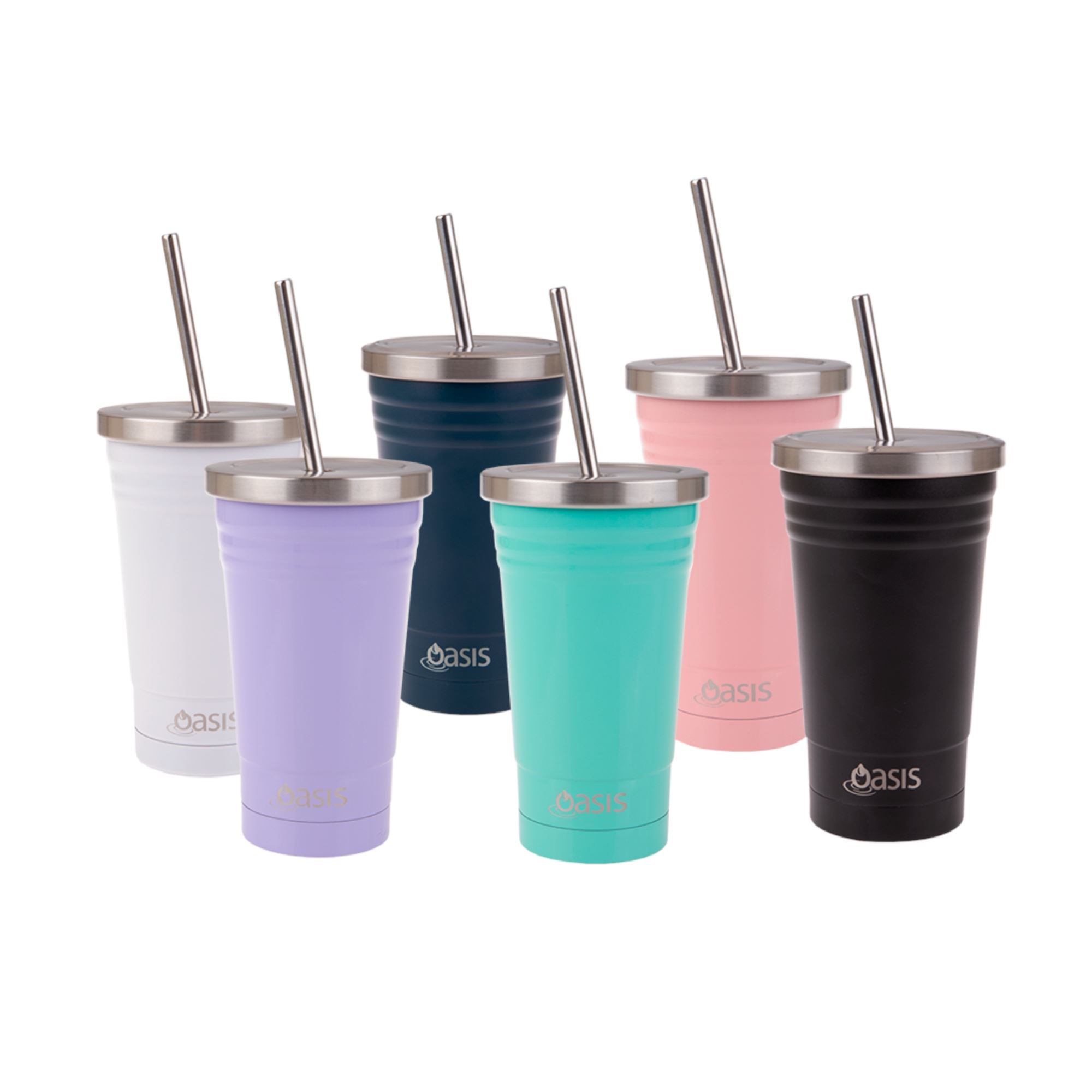 Insulated Smoothie Black Tumbler 500ml Insulated Wine Glass Oasis 