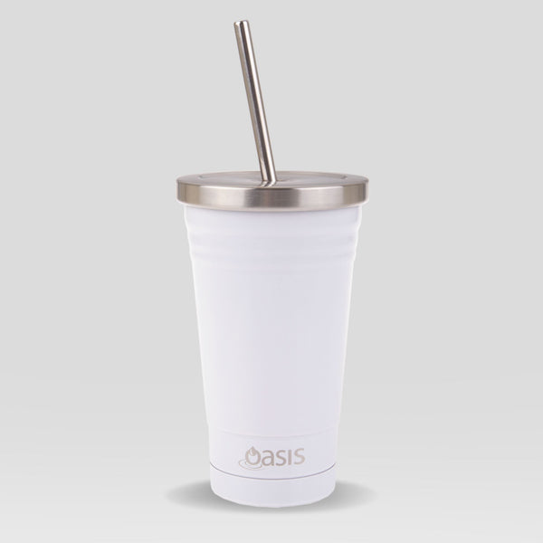 Insulated Smoothie White Tumbler 500ml Drinkware Oasis 