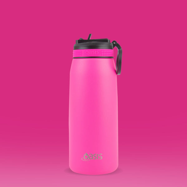 Insulated Sports Sipper Bottle Neon Pink 780ml Insulated Water Bottle Oasis 