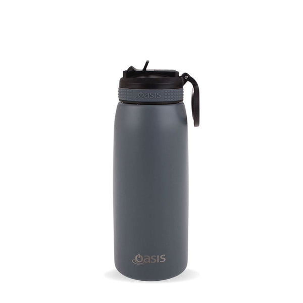 Insulated Sports Sipper Bottle Steel Grey 780ml Insulated Water Bottle Oasis 