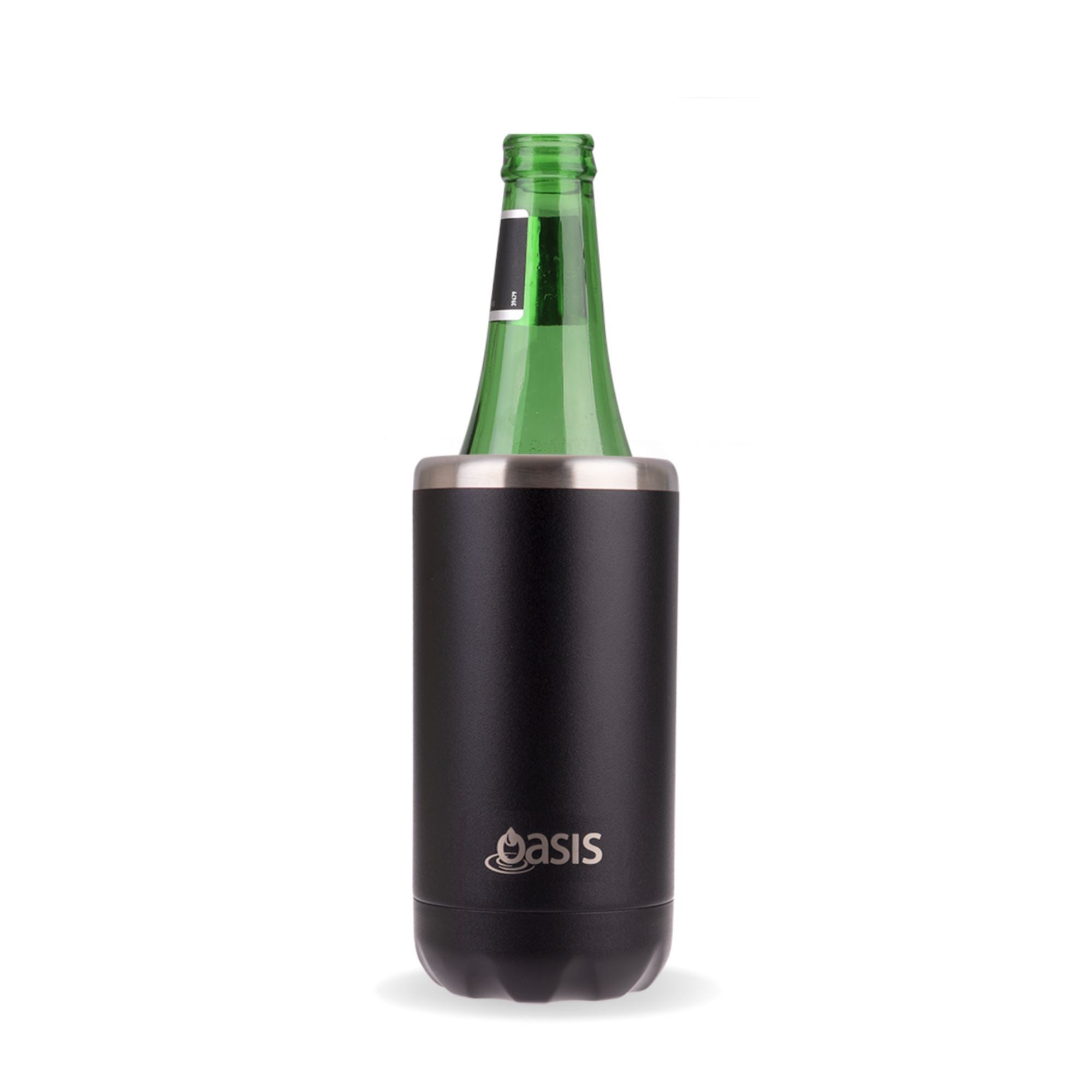 Insulated Stubby Cooler Black 330ml Insulated Cooler Can Oasis 