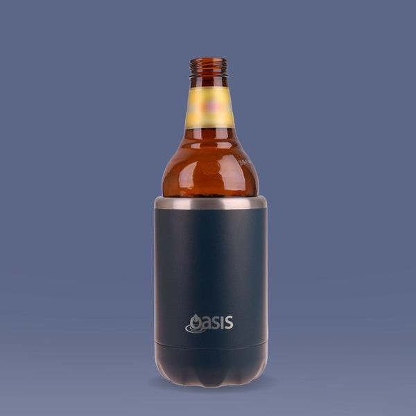Insulated Stubby Cooler Navy 375ml Insulated Oasis 