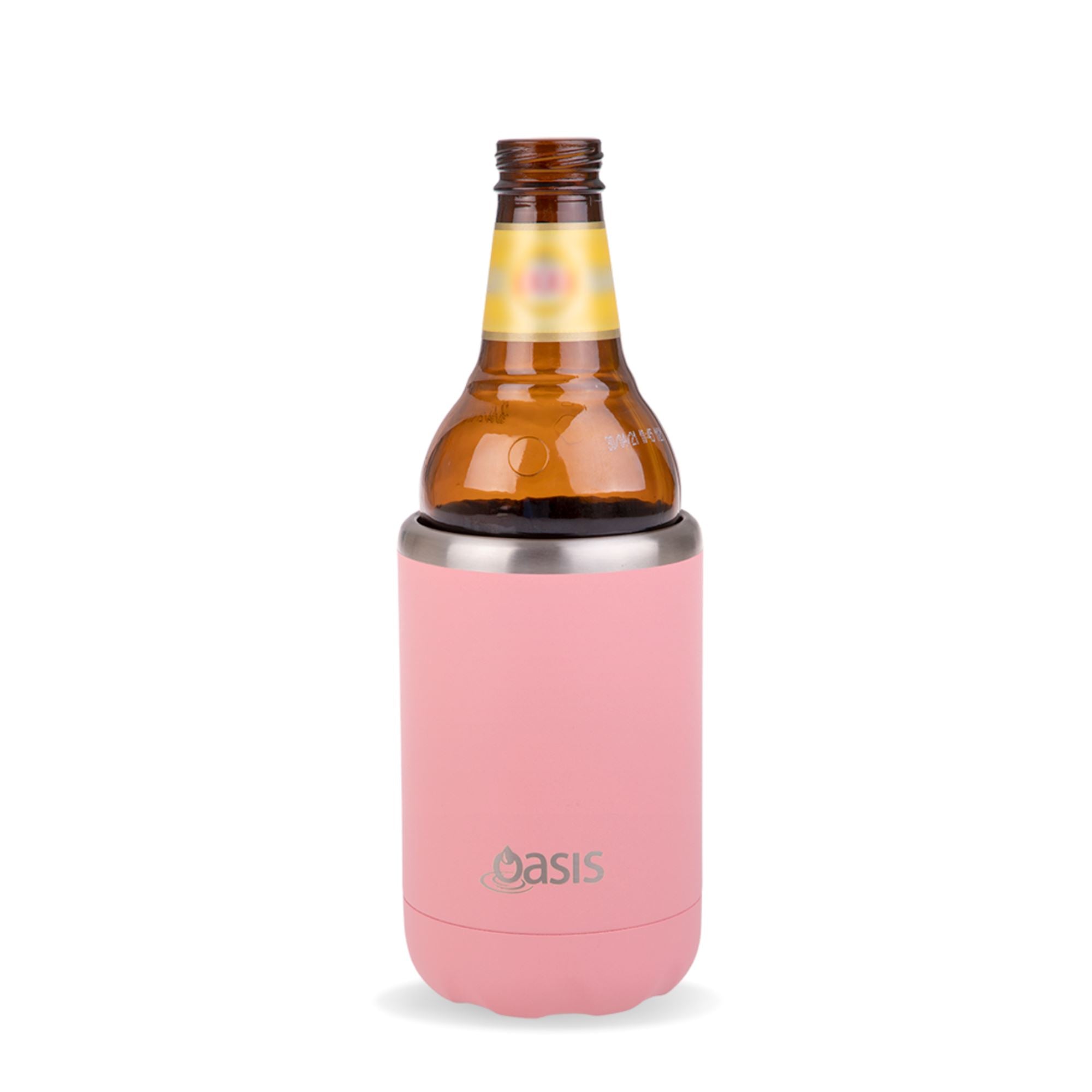 Insulated Stubby Cooler Pink 375ml Insulated Cooler Can Oasis 