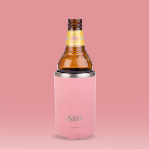 Insulated Stubby Cooler Pink 375ml Insulated Cooler Can Oasis 
