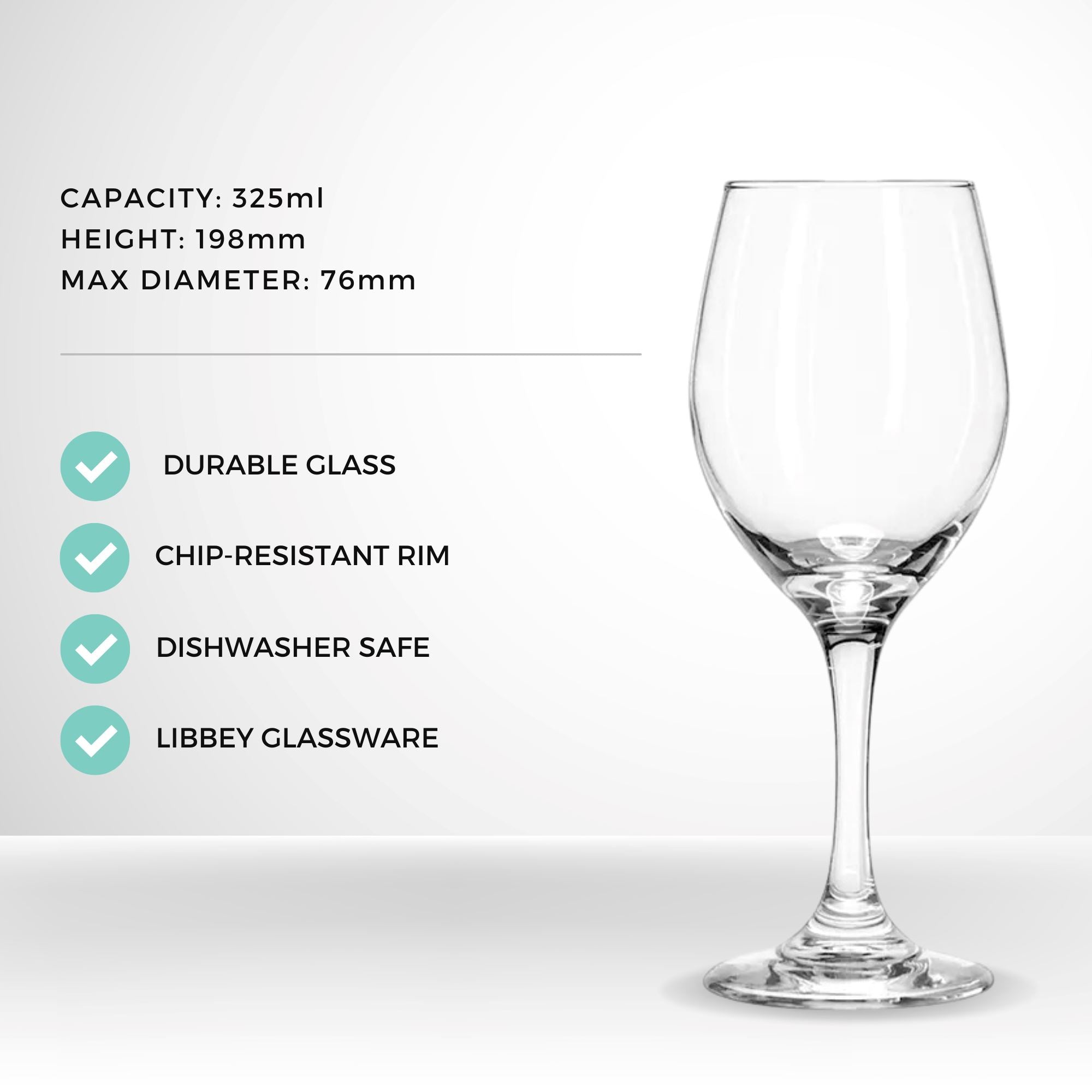 Libbey Perception White Wine Glasses 325ml - Set of 4 Wine Glasses Libbey 