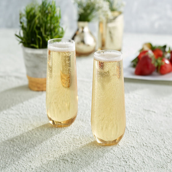 Libbey Stemless Champagne Flutes 251ml - Set of 4 Stemless Champagne Glass Libbey 
