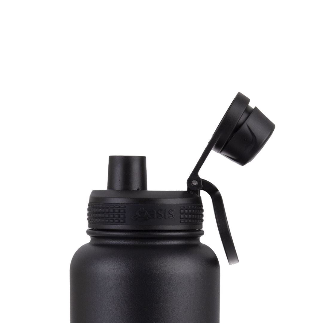 Oasis Insulated Challenger Water Bottle 1.1 Litre - Black Insulated Water Bottle Oasis 