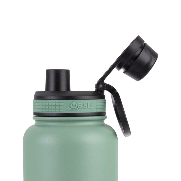 Oasis Insulated Challenger Water Bottle 1.1 Litre - Sage Green Insulated Water Bottle Oasis 