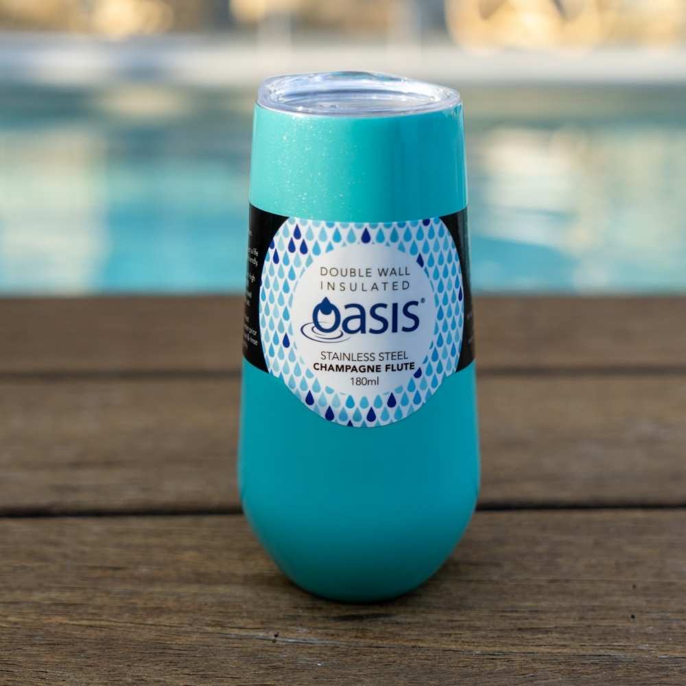 Oasis Insulated Champagne Flute 180ml - Spearmint Insulated Champagne Flute Oasis 