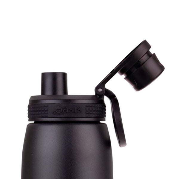 Oasis Insulated Water Bottle Screw Cap Replacement Lid - Black Insulated Oasis 