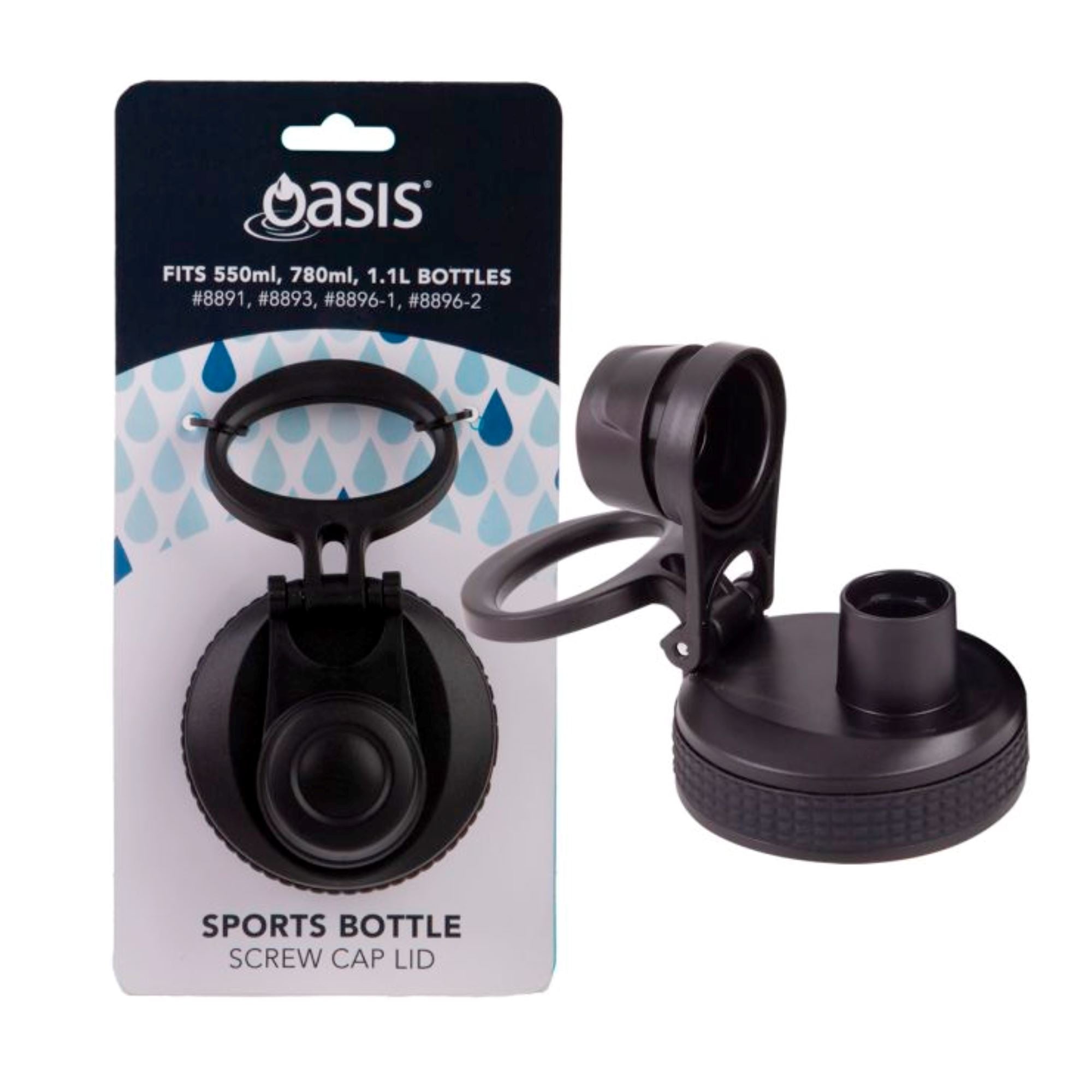 Oasis Insulated Water Bottle Screw Cap Replacement Lid - Black Insulated Oasis 