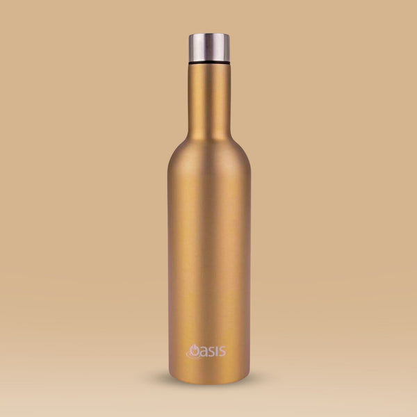 Oasis Insulated Wine Traveller Gold 750ml Insulated Water Bottle Oasis 