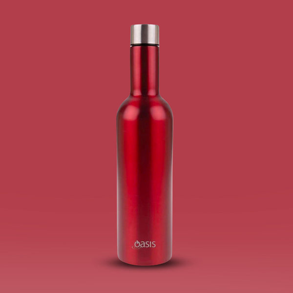 Oasis Insulated Wine Traveller Ruby Red 750ml Insulated Water Bottle Oasis 