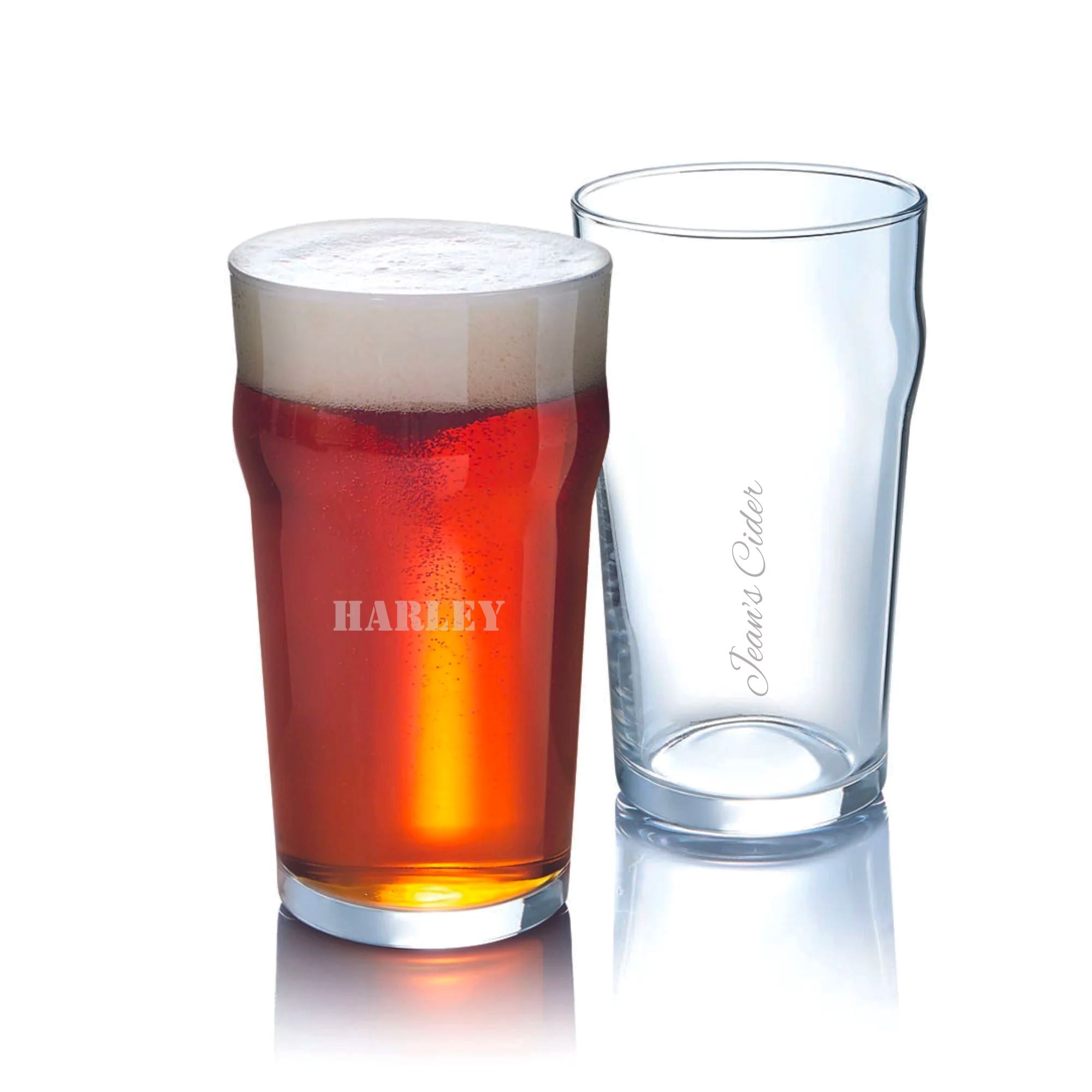 Personalised Crowntuff Nonic Beer Glasses 570ml GLASSWARE Trenton 
