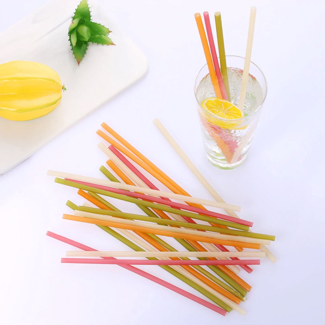 Rice Straws 6.5mm - Pink Drinking Straws & Stirrers Green Straws 