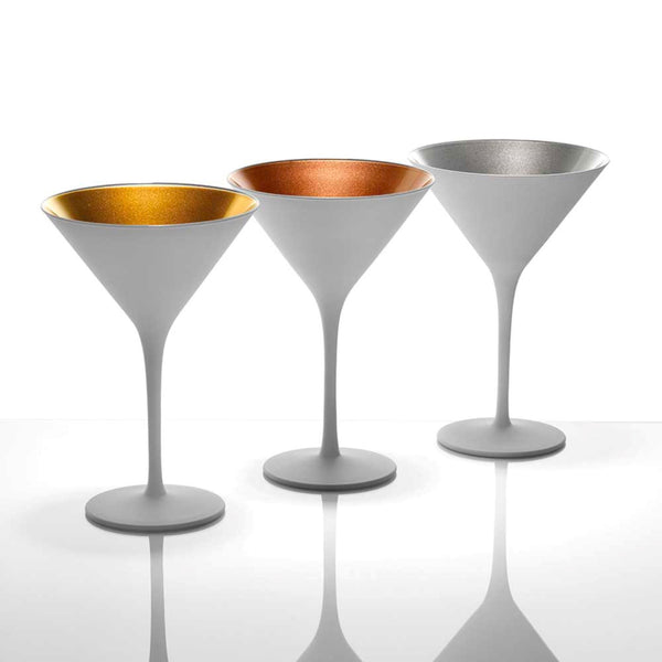 Stolzle Olympic Martini Glasses White & Bronze 240ml - Set of 6 Stemware Stolzle 