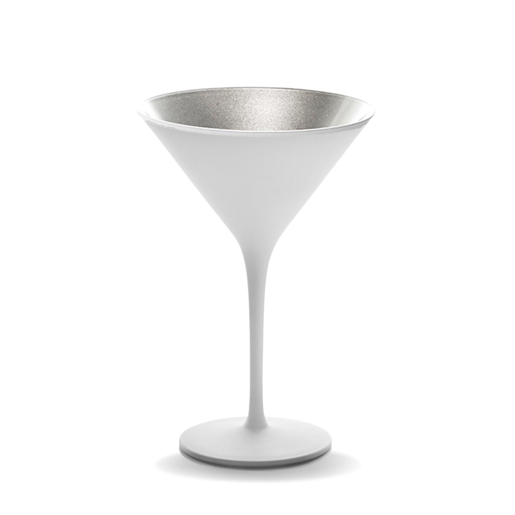 Stolzle Olympic Martini Glasses White & Silver 240ml - Set of 6 Stemware Stolzle 