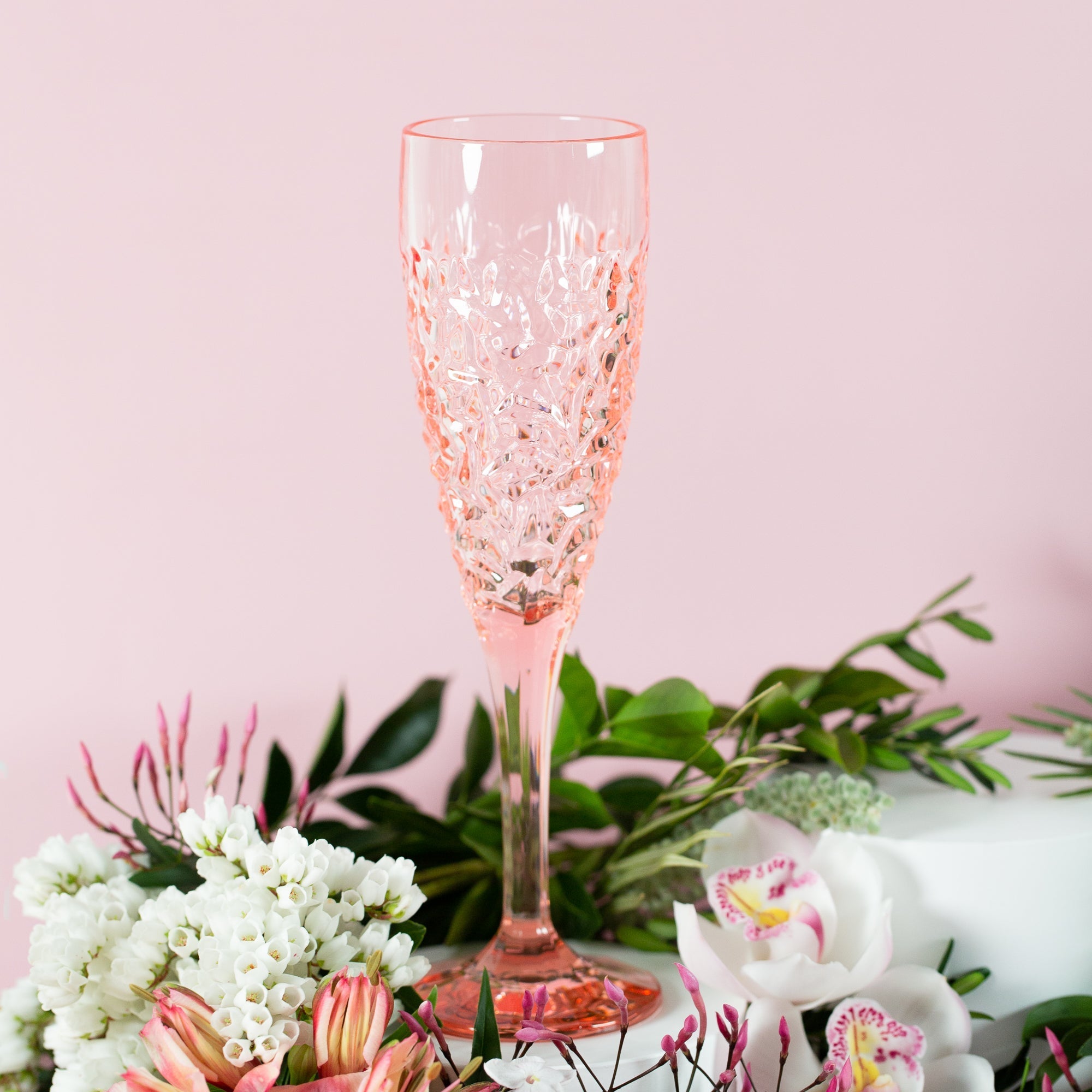 Unbreakable Bloom Soft Pink Champagne Flute 180ml - Set of 4 Champagne Flute D-STILL Drinkware 
