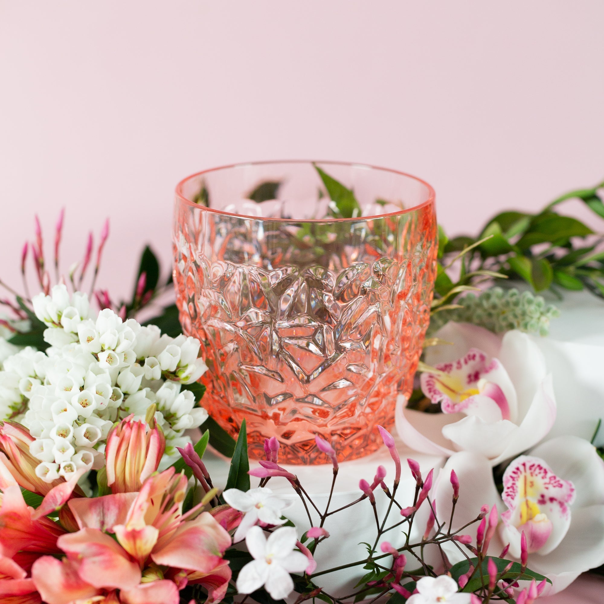 Unbreakable Bloom Soft Pink Tumbler Glasses 300ml - Set of 4 Tumblers D-STILL Drinkware 
