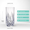 Unbreakable Cut Crystal Highball Glasses 380ml - Set of 4 Highball Glass D-STILL Drinkware 